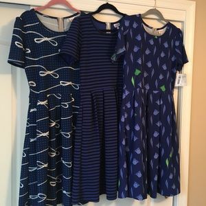 SOOO BLUE BUNDLE of LuLaRoe dresses XL